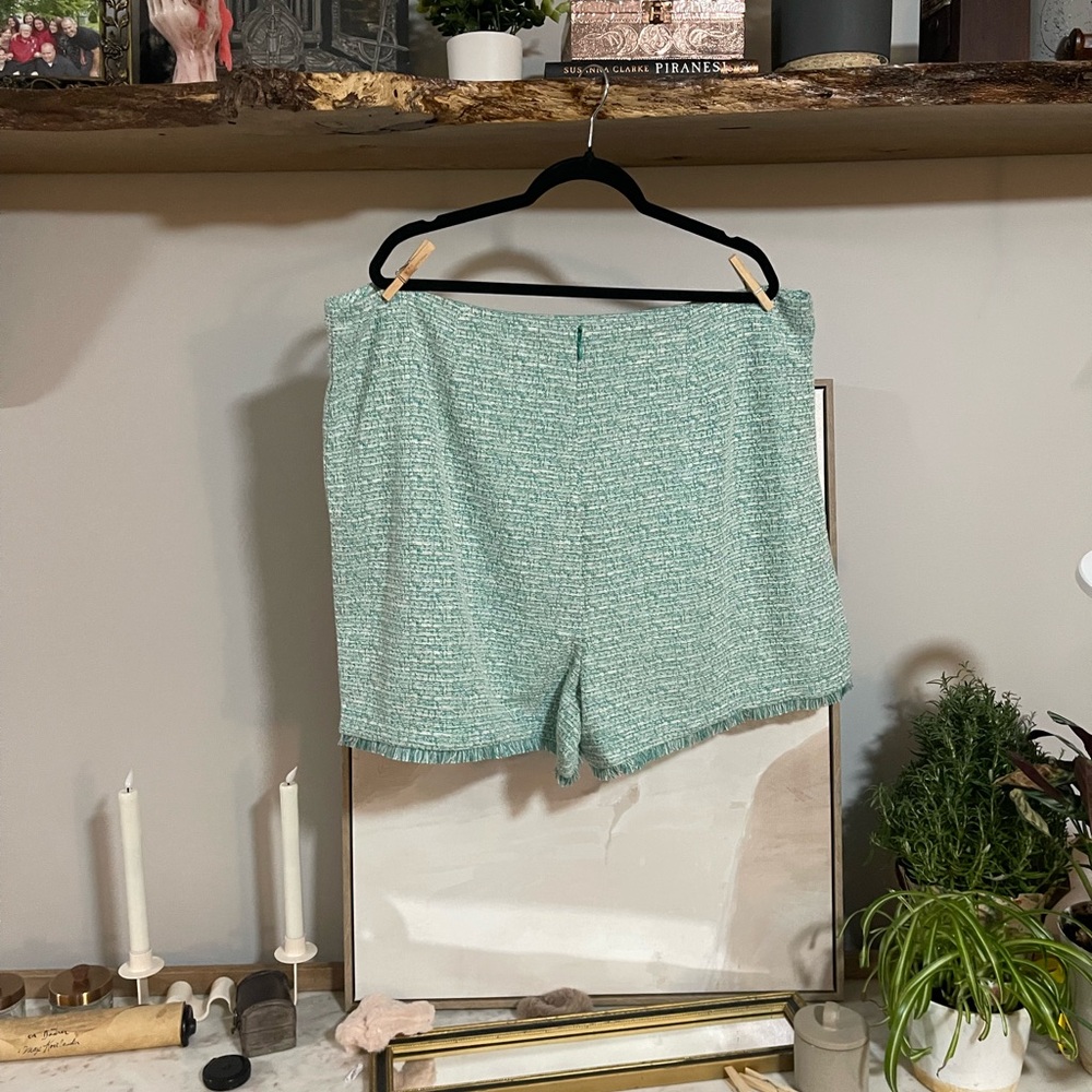 NWT G by Giuliana Tweed High Waist Shorts - Mint Green - Picture 3 of 3